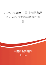 2025-2031年中國排氣閥市場調(diào)研分析及發(fā)展前景研究報告