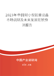 2023年中國輕小型起重設備市場調研及未來發展前景預測報告