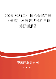2025-2031年中國抬頭顯示器（HUD）發展現狀分析與趨勢預測報告