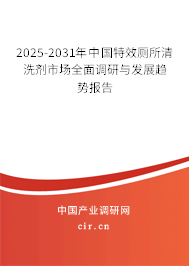 2025-2031年中國特效廁所清洗劑市場全面調研與發展趨勢報告