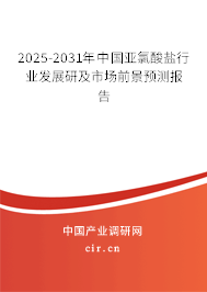2025-2031年中國亞氯酸鹽行業發展研及市場前景預測報告