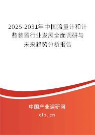 2024-2030年中國流量計和計數裝置行業發展全面調研與未來趨勢分析報告 2024-2030年中國流量計和計數裝置行業發展全面調研與未來趨勢分析報告