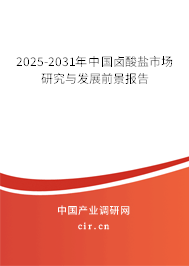 2025-2031年中國鹵酸鹽市場研究與發(fā)展前景報(bào)告
