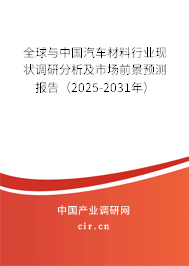 全球與中國汽車材料行業現狀調研分析及市場前景預測報告（2025-2031年）