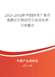 2025-2031年中國體育產(chǎn)業(yè)商業(yè)模式市場研究與發(fā)展前景分析報告