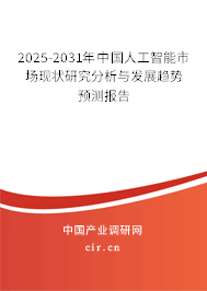 2025-2031年中國人工智能市場現狀研究分析與發展趨勢預測報告