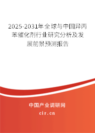 2025-2031年全球與中國異丙苯催化劑行業研究分析及發展前景預測報告 2025-2031年全球與中國異丙苯催化劑行業研究分析及發展前景預測報告