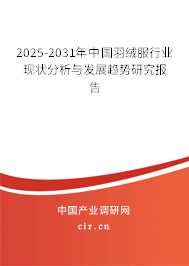 2025-2031年中國羽絨服行業現狀分析與發展趨勢研究報告
