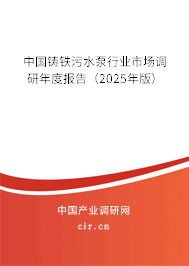 中國鑄鐵污水泵行業(yè)市場(chǎng)調(diào)研年度報(bào)告（2025年版）