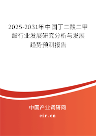 2025-2031年中國丁二酸二甲酯行業發展研究分析與發展趨勢預測報告