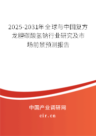 2025-2031年全球與中國復(fù)方龍膽碳酸氫鈉行業(yè)研究及市場前景預(yù)測報(bào)告