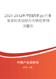 2025-2031年中國改性pc行業發展現狀調研與市場前景預測報告