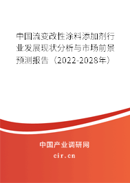 中國流變改性涂料添加劑行業(yè)發(fā)展現(xiàn)狀分析與市場前景預(yù)測報(bào)告（2022-2028年）