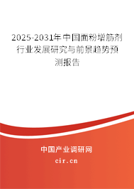 2025-2031年中國面粉增筋劑行業發展研究與前景趨勢預測報告 2025-2031年中國面粉增筋劑行業發展研究與前景趨勢預測報告