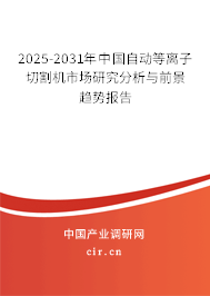 2025-2031年中國自動等離子切割機市場研究分析與前景趨勢報告 2025-2031年中國自動等離子切割機市場研究分析與前景趨勢報告
