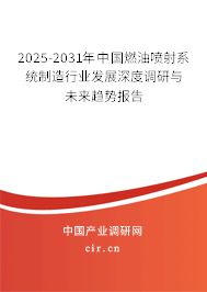 2025-2031年中國燃油噴射系統制造行業發展深度調研與未來趨勢報告