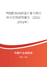 中國挖掘機制造行業市場分析與前景趨勢報告（2025-2031年）