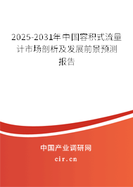 2025-2031年中國(guó)容積式流量計(jì)市場(chǎng)剖析及發(fā)展前景預(yù)測(cè)報(bào)告