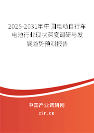 2025-2031年中國電動自行車電池行業現狀深度調研與發展趨勢預測報告 2025-2031年中國電動自行車電池行業現狀深度調研與發展趨勢預測報告