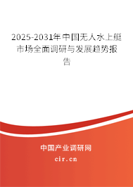 2025-2031年中國無人水上艇市場全面調研與發展趨勢報告 2025-2031年中國無人水上艇市場全面調研與發展趨勢報告