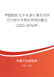 中國智能IC卡水表行業現狀研究分析與市場前景預測報告（2025-2031年）