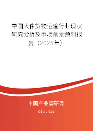 中國大件貨物運輸行業現狀研究分析及市場前景預測報告（2025年）