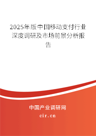 2025年版中國移動支付行業深度調研及市場前景分析報告