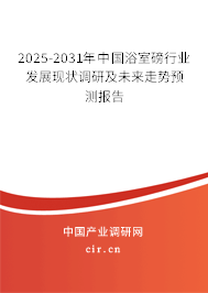 2025-2031年中國浴室磅行業發展現狀調研及未來走勢預測報告