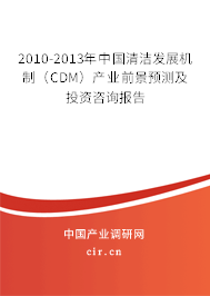 2010-2013年中國清潔發展機制（CDM）產業前景預測及投資咨詢報告