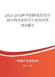 2025-2031年中國場發射顯示器市場調查研究與發展前景預測報告