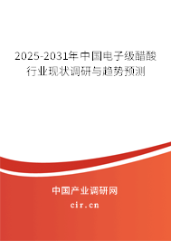 2025-2031年中國電子級醋酸行業現狀調研與趨勢預測