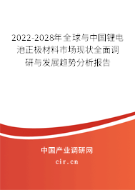 2022-2028年全球與中國鋰電池正極材料市場現狀全面調研與發展趨勢分析報告
